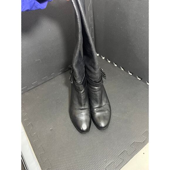 Kate Spade Mandi Knee High Boots Size 9.5M Black Pebbled Leather Designer - Picture 3 of 9